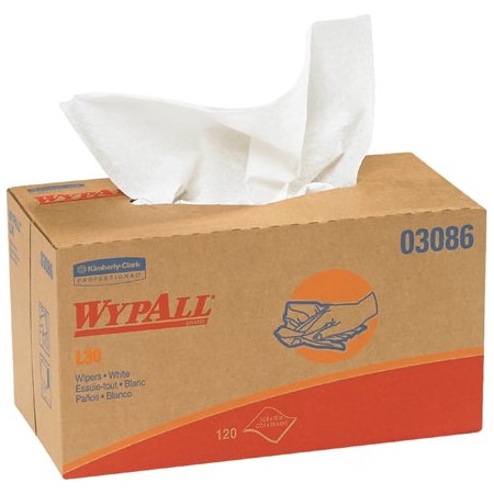 Bsc Preferred Kimberly Clark WypALL L30 Economy 10 x 9.8'' Wipers Dispenser Box - 120-count, 10PK BUY00087741